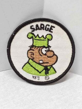 Vintage Sarge Beetle Bailey Cartoon Comic Embroidered Patch Army Military
