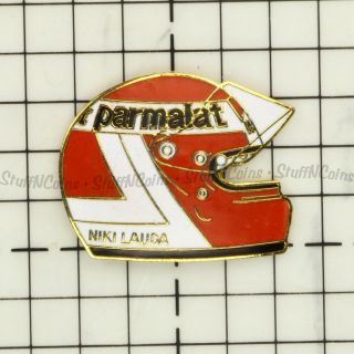 Niki Lauda Parmalat Racing Helmet Vintage Lapel Pin