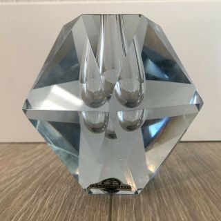 Strombergshyttan Sweden Vtg Mid Century Faceted Diamant Glass Crystal Bud Vase
