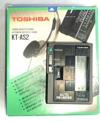 Vintage Toshiba Kt - As2 Walkman Stereo Cassette Player Radio Am/fm