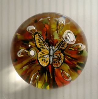 Vintage 1976 Maude & Bob St.  Clair Butterfly Paperweight