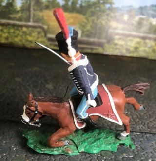 1 - Scarce Crashing Horse Hussar Calvary Vintage Timpo Toys Waterloo Napoleonic 2