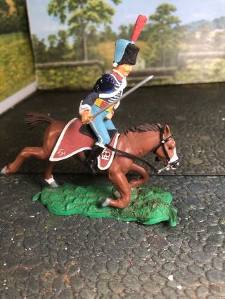 1 - Scarce Crashing Horse Hussar Calvary Vintage Timpo Toys Waterloo Napoleonic 3