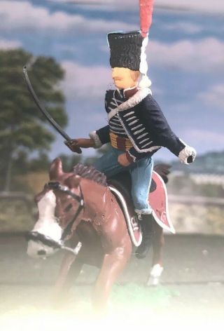 1 - Scarce Crashing Horse Hussar Calvary Vintage Timpo Toys Waterloo Napoleonic 4