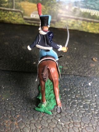 1 - Scarce Crashing Horse Hussar Calvary Vintage Timpo Toys Waterloo Napoleonic 5