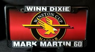 Mark Martin Winn - Dixie Vintage License Plate Frame W/ Nascar Winston Cup Plate
