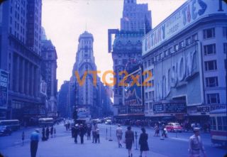 Vtg Slide Times Square York City 1945 Street Scene 1940 
