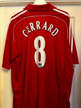 Vintage Liverpool FC Mens Home Football Shirt XL 2006 - 08 - Gerrard 4