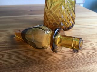 Vintage Mid Century Tall Art Glass Genie Bottle Decanter Murano Empoli Italian 2