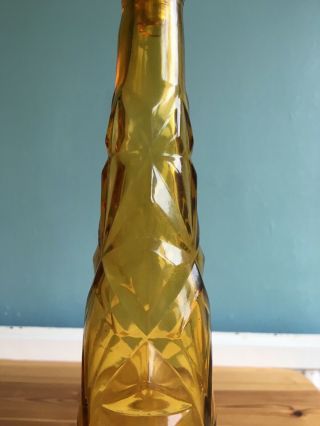 Vintage Mid Century Tall Art Glass Genie Bottle Decanter Murano Empoli Italian 4