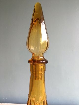 Vintage Mid Century Tall Art Glass Genie Bottle Decanter Murano Empoli Italian 5