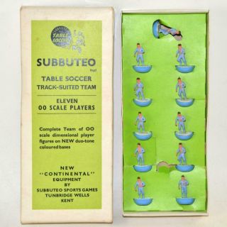 Vintage C103 Subbuteo Soccer Football Track Suited Team Light Blue Early 1970 