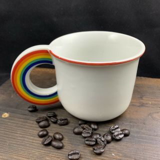 Vintage Vandor 1978 Retro Rainbow Handle Ceramic Coffee Mug Tea Cup 80s Babies 2