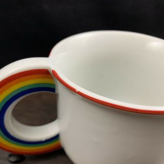 Vintage Vandor 1978 Retro Rainbow Handle Ceramic Coffee Mug Tea Cup 80s Babies 5