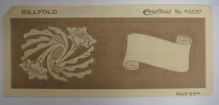 Vintage Craftaid Flowers & Scroll Leather Billfold Pattern Craftool 6537