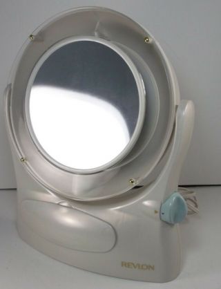 Vintage Revlon Rv - 961 Dual - Sided Lighted Magnifying Makeup Mirror 3 Settings