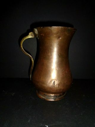Vintage Antique Copper Hand wrought Tankard Style Mug Arts & Crafts Style Old 2