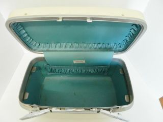 Vintage Samsonite Horizon Luggage Train Case Suitcase Off White No Key No Mirror 5