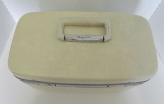 Vintage Samsonite Horizon Luggage Train Case Suitcase Off White No Key No Mirror 6