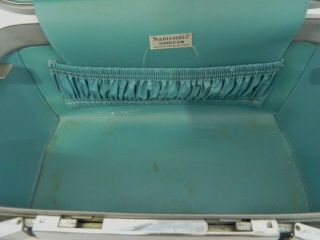 Vintage Samsonite Horizon Luggage Train Case Suitcase Off White No Key No Mirror 7