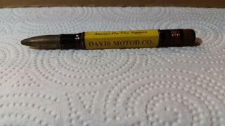 Vintage " Davis Motor Co. ,  Dodge & Plymouth Cars " Bullet Pencil