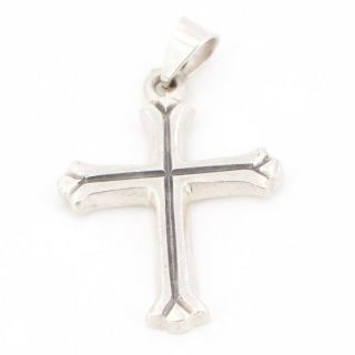 Vtg Sterling Silver - Mexico Solid Cross Religious Pendant - 22g