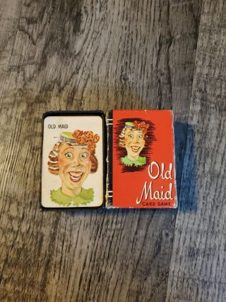 Vtg 1950s Whitman Old Maid Card Game Complete Set Miniature Peter Pan