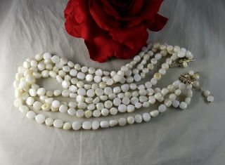 Vintage 4 Strand Mother of Pearl Japan Beaded 22 