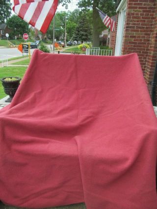 Bloomfield 100 Thick Wool Blanket 79 x 84 Light Red Double Vtg Made in USA 3