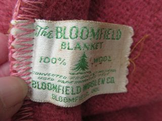 Bloomfield 100 Thick Wool Blanket 79 x 84 Light Red Double Vtg Made in USA 4