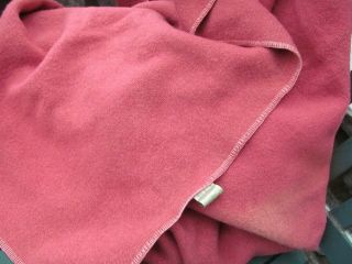 Bloomfield 100 Thick Wool Blanket 79 x 84 Light Red Double Vtg Made in USA 5