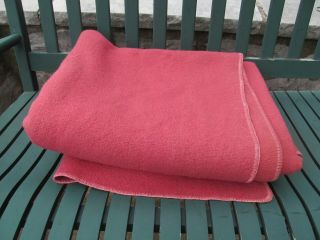 Bloomfield 100 Thick Wool Blanket 79 x 84 Light Red Double Vtg Made in USA 8
