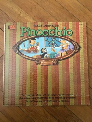 Disney Vintage Book & Lp Record Album - Pinocchio 1962,  Collectible Magic Mirror