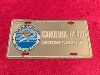Vintage Carolina Beach Nc Booster License Plate Tag Topper North Carolina