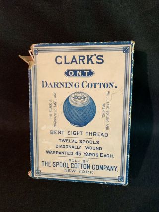 Vintage Box Cotton Thread Darning Clark 