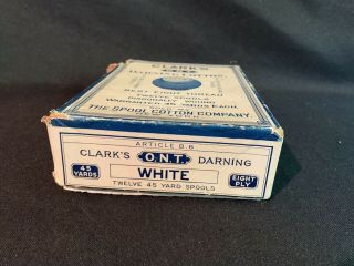 Vintage Box COTTON THREAD DARNING CLARK ' O.  N.  T.  Spool Cotton Company 2