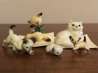 Vintage Hagen Renaker Mini Cat Kitten Figurines