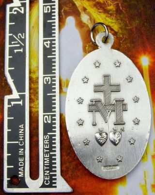 Carmelite Nun ' s Lourdes Pilgrimage Vintage Sterling Catholic Miraculous Medal 3
