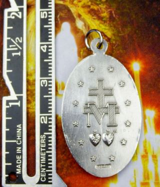 Carmelite Nun ' s Lourdes Pilgrimage Vintage Sterling Catholic Miraculous Medal 6