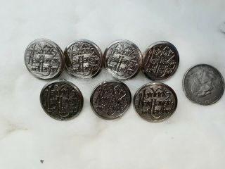 7 Vintage York Haven And Hartford Railroad Train Buttons Ny Nh