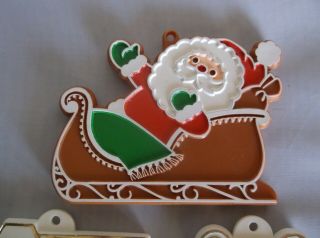 3 Vintage HALLMARK Painted Christmas COOKIE CUTTERS Santa,  Train,  Teddy Bear 2