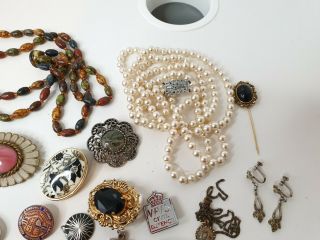 Vintage Mixed Costume Jewellery Jewelry Bundle Joblot Earrings Necklaces Beads 3