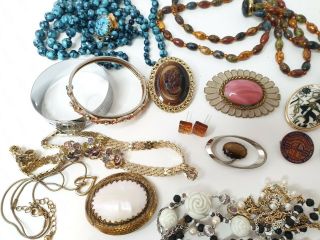 Vintage Mixed Costume Jewellery Jewelry Bundle Joblot Earrings Necklaces Beads 4
