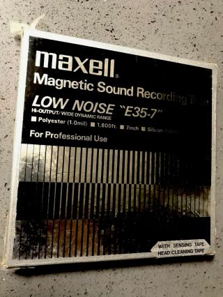 Vintage Maxell E35 - 7 Low Noise Reel To Reel Recording Tape 7 " - 1800ft -