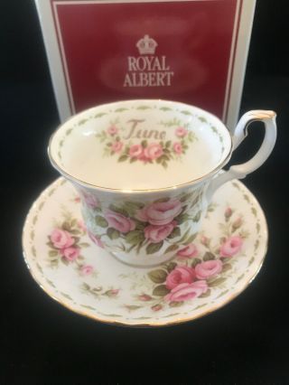Vintage Royal Albert Tea Cup Flower Of Month June Roses Teacup And Saucer Minty