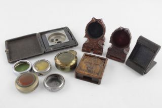 10 X Assorted Vintage Pocket Watch Cases & Night Stands Inc.  Black Forrest Etc