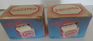 Two Vintage Pepsi Cola Tin Recipe Boxes 1980 