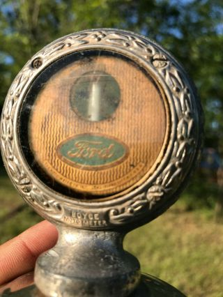 Vintage Ford Script Boyce Motometer Radiator Cap Ornament Grille Shell Ratrod