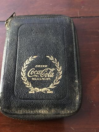 Vintage 1930’s Coca - Cola Moroccan Leather Keychain Coin Purse