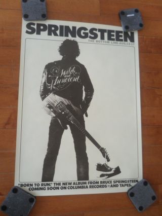 Vintage Bruce Springsteen Born To Run The Bottom Line Promotional Poster 28 " X20 "
